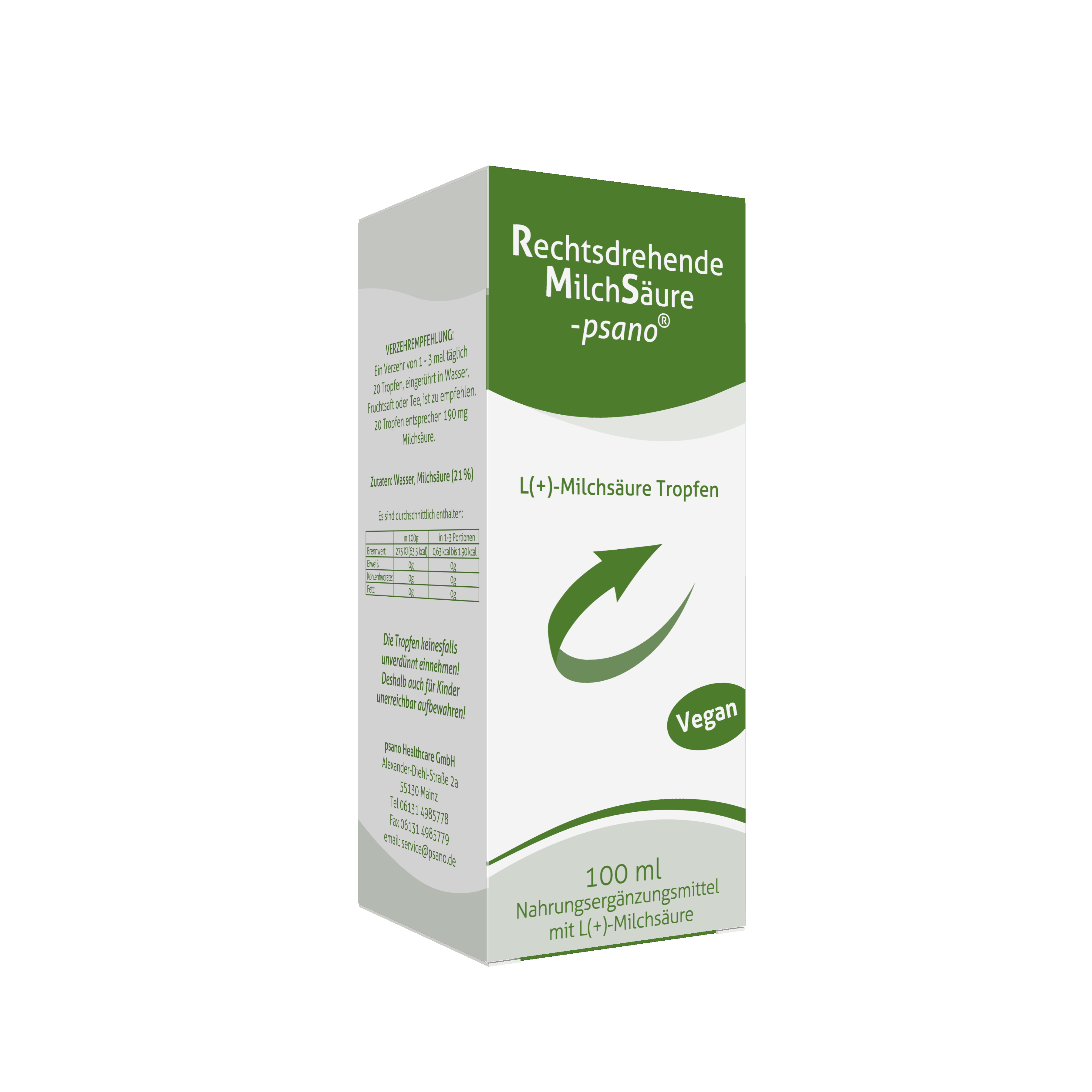Rechtsdrehende Milchsäure psano | PZN 17984957 – pharmarissano