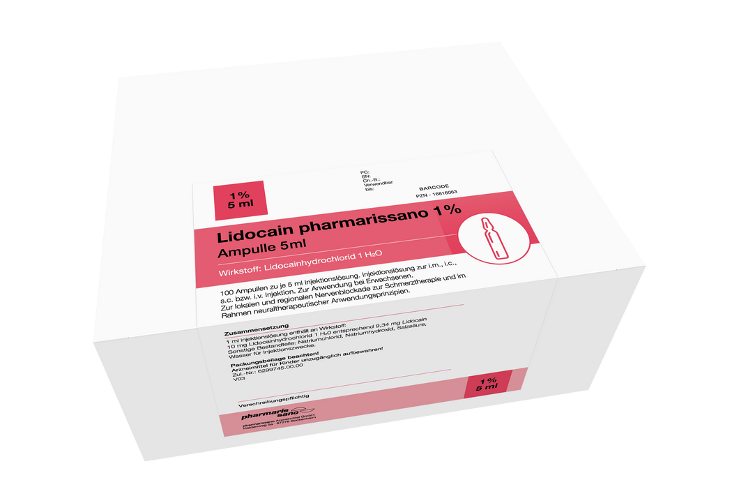 Lidocain pharmarissano 1% Ampulle 100 x 5ml